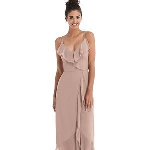 Ruffle-Trimmed V-Neck High Low Wrap Dress...TH040....Bliss...Size 4.....NWT